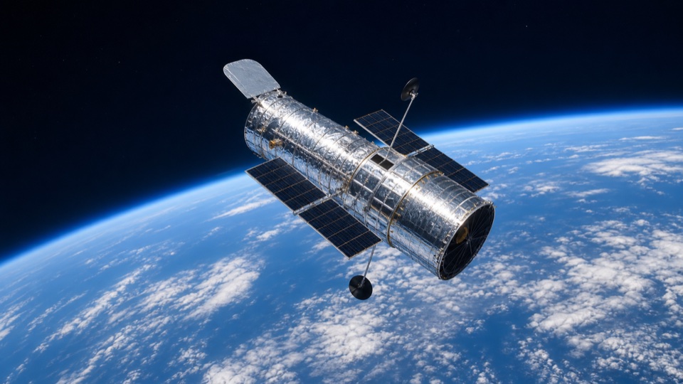 Weltraumteleskop über der Erde